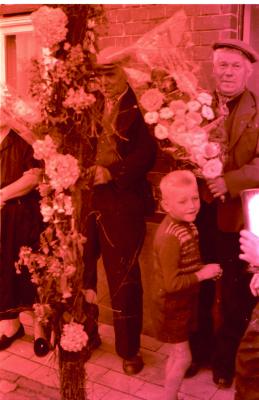 Huldiging drie kampioenen club "De Grensvink", Izegem, 1958  