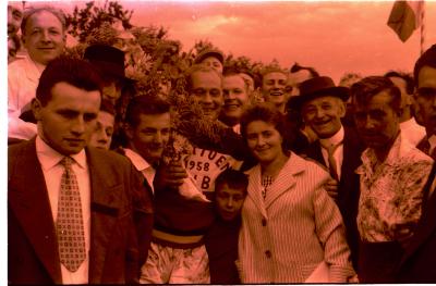 Staf Gunst, kampioen van België jeepcross, Izegem, 1958 