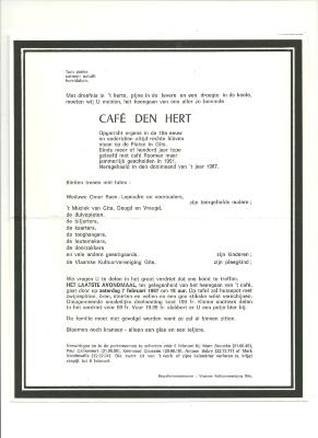 Afscheid van café de Hert in Gits, 1987