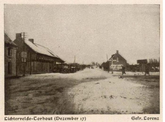 Straat Lichtervelde-Torhout, december 1917