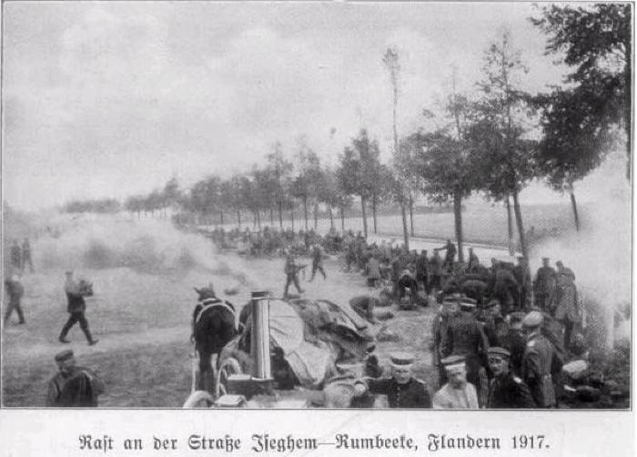 Rustplaats van troepen in Izegem-Rumbeke