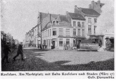 Straat van  Markt Roeselare naar Staden, maart 1917