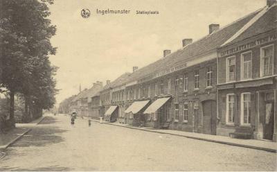 Zicht op het Stationsplein, Ingelmunster, ca 1910