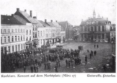 Concert op Grote Markt Roeselare, maart 1917