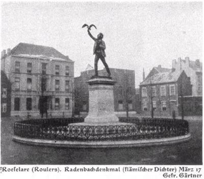 Standbeeld Rodenbach, maart 1917, Roeselare