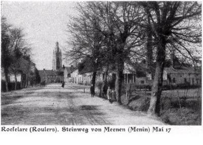 Menensteenweg Roeselare, mei 1917