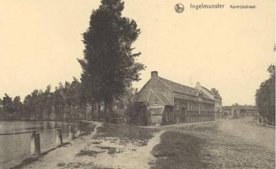 Zicht op de Stationsstraat, vroeger Kortrijkstraat, Ingelmunster, ca 1910