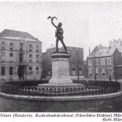 Standbeeld Rodenbach, maart 1917, Roeselare
