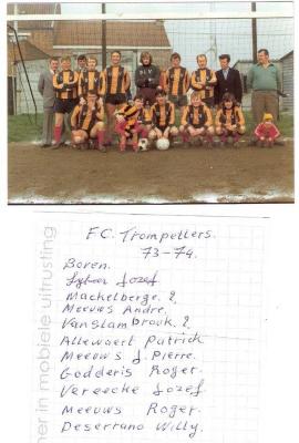 Voetbalploeg FC Trompetters, 1973-1974
