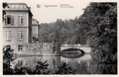 Zicht op de Kasteelbrug bij het Kasteel, Ingelmunster, ca 1950