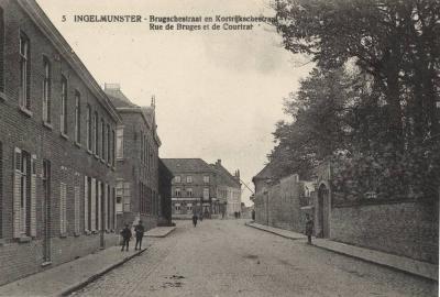 Ingelmunster Brugschestraat en Kortrijkschestraat - Rue de Bruges et Courtrai, ca 1910