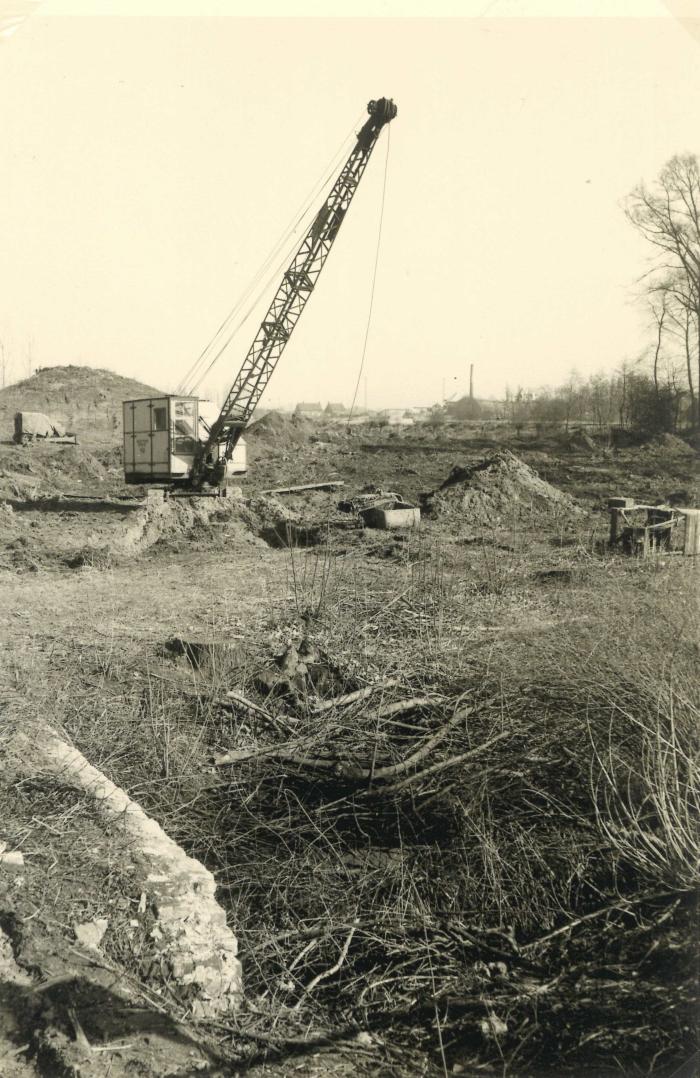 Werken aan De Centrumbrug en de Vaart, Ingelmunster, ca 1956