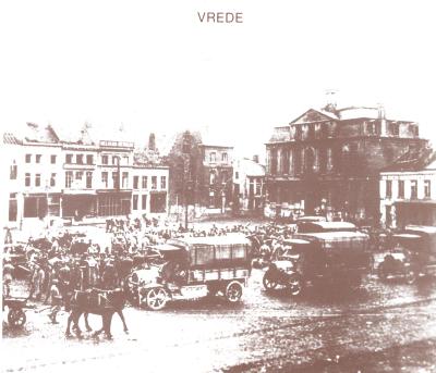 Eerste Fransen op Grote Markt na Wapenstilstand, Roeselare 12 november 1918