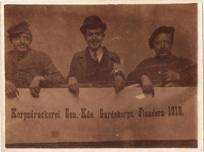 Personeel verkleed als Duitsers, Izegem 1918