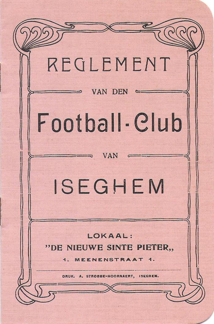 Reglement voetbalclub Izegem: voorzijde
