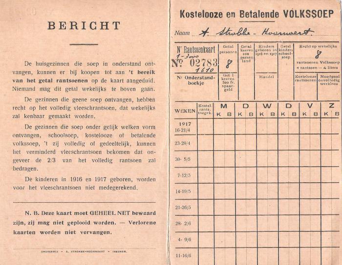 Kaart voor volkssoep