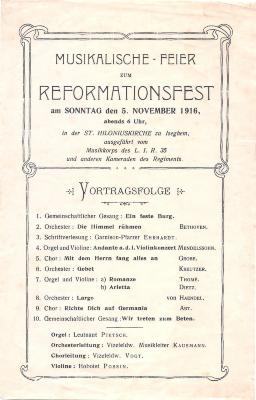 Affiche muzikaal feest Duitsers, Izegem 5 november 1916