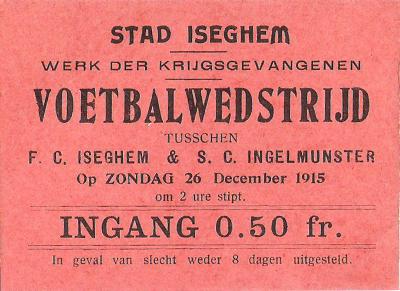 Voetbalwedstrijd voor krijgsgevangenen, Izegem 26 december 1915