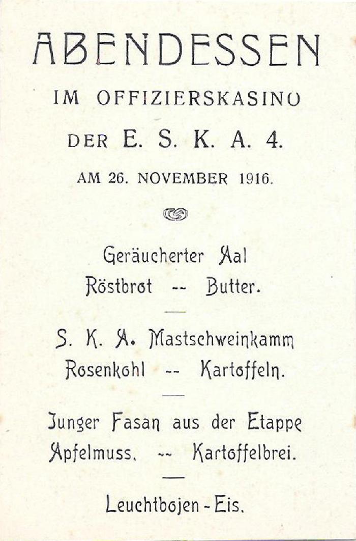 Avondeten in officierscasino