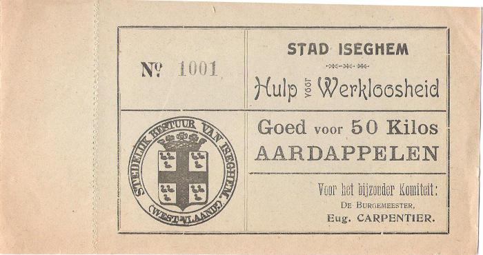 Tegoedbon aardappelen, Izegem