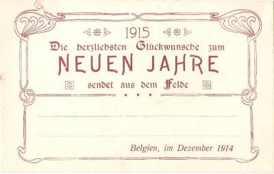 Nieuwjaarskaart voor 1915