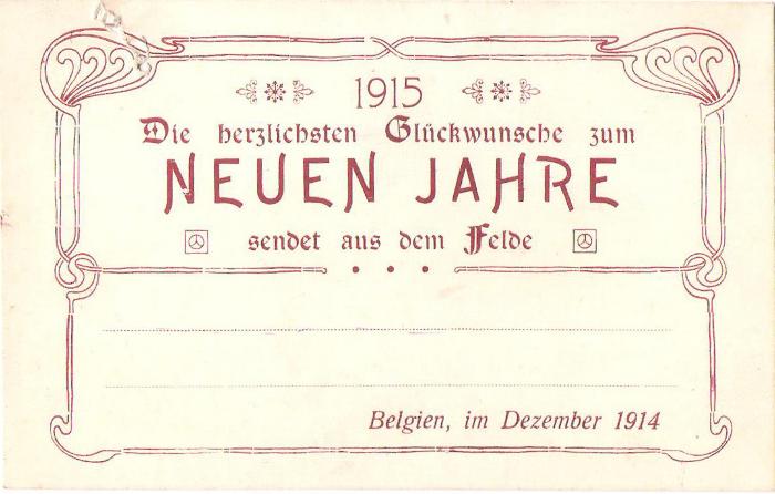 Nieuwjaarskaart voor 1915