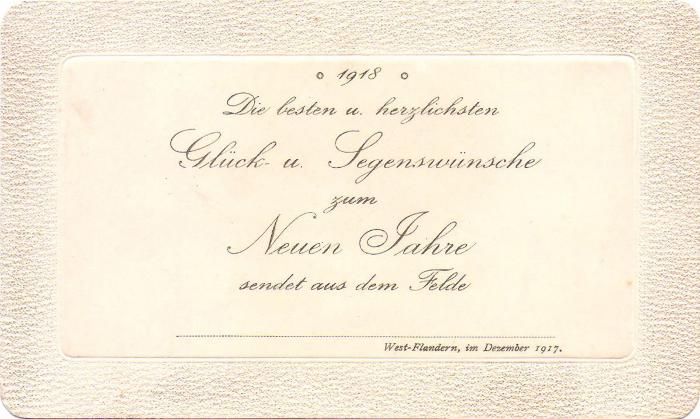 Nieuwjaarskaart, december 1917