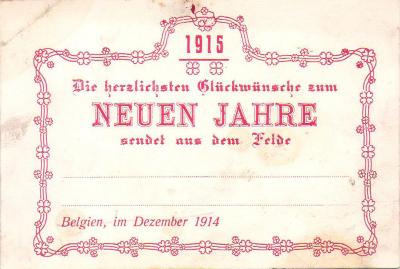 Nieuwjaarskaart, december 1914