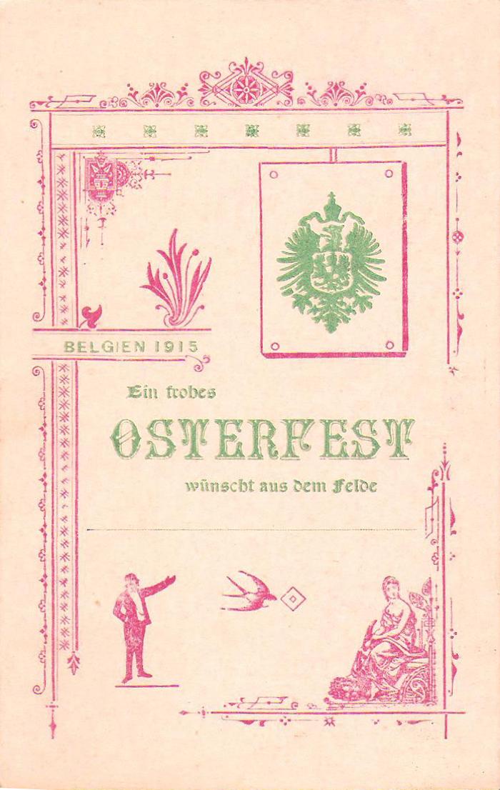 Wenskaart voor Pasen 1915 