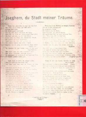 Duitse tekst 'Izegem, stad van mijn dromen'