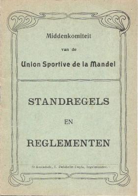 Voorblad standregels en reglementen van 'Union Sportive de la Mandel'