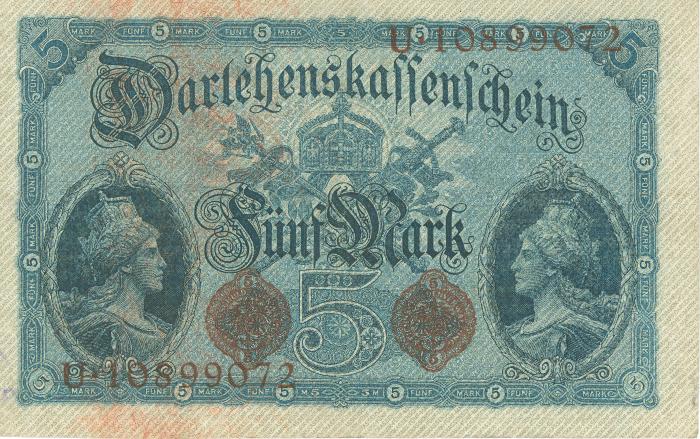 Duits geld WOI - 5 mark