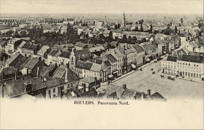 Panoramisch zicht op de Noord- en Ooststraat, Roeselare