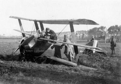 Militairen bij 'sopwith triplane', Dadizele 5 oktober 1917