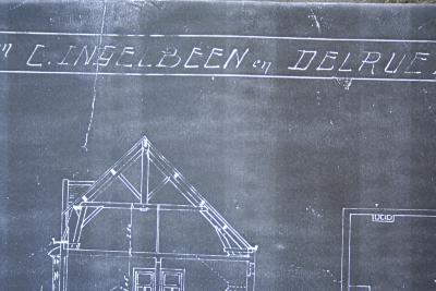 Plannen wederopbouw huizen C. Ingelbeen en Delrue, Dadizele 1920