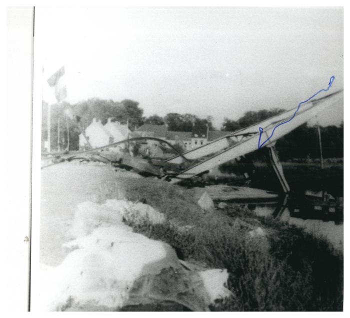 spoorwegbrug Ingelmunster - Tielt huizen Waterstraat mei 1940