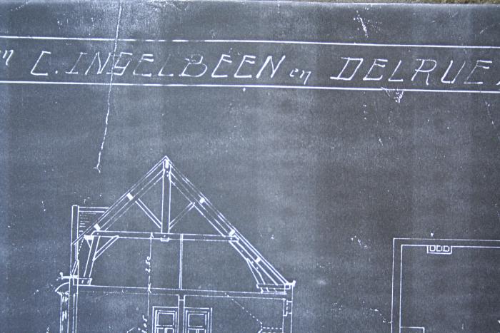 Plannen wederopbouw huizen C. Ingelbeen en Delrue, Dadizele 1920