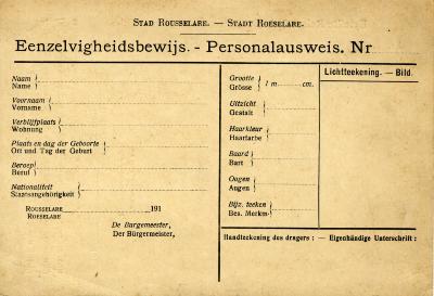 'Eenzelvigheidsbewijs' (identiteitskaart)