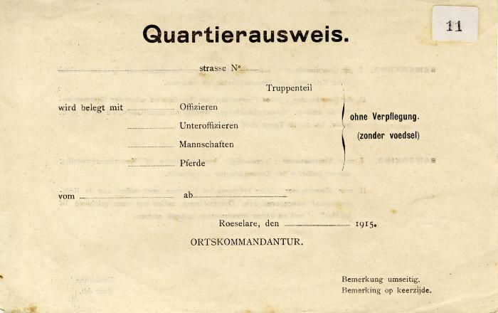 Melding van ingekwartierde Duitse militairen