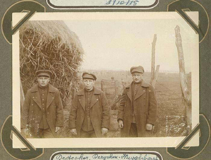 Roeselaarse soldaten Dedecker, Derycke, Huyghebaert, 18 oktober 1915 