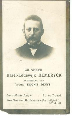 Doodsprentje Karel-Lodewijk Hemeryck