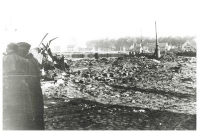 De vernielde Centrumbrug, Ingelmunster, 1940