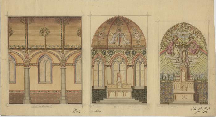 Interieurontwerp, kerk Kachtem, 1924