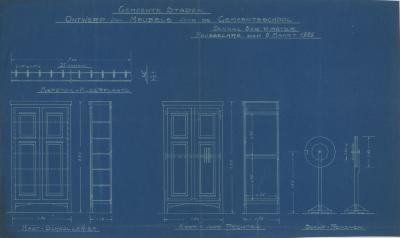 Ontwerp meubels gemeenteschool in Staden, Roeselare, 5 maart 1929