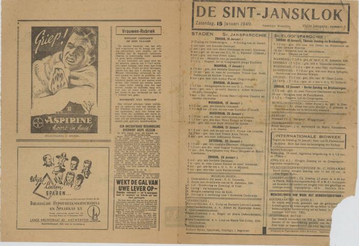 De Sint-Jansklok, Staden, 15 januari 1949