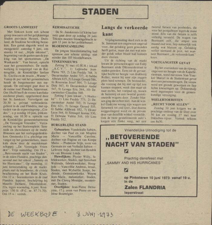 De Weekbode, 8 juni 1973