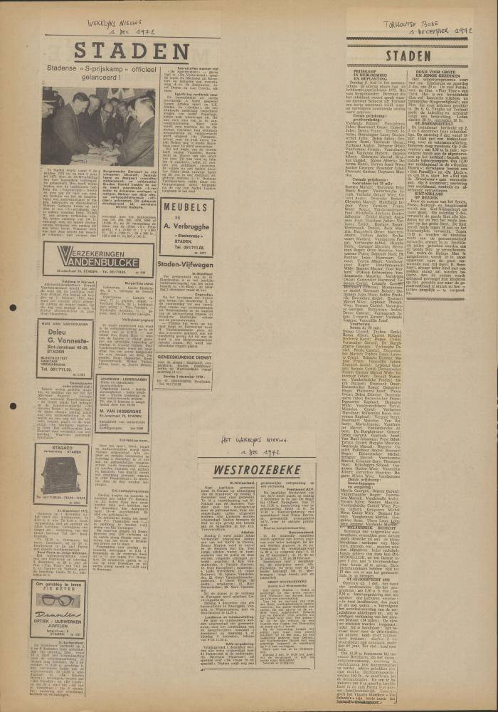 Het Wekelijks Nieuws, 1 december 1972
Torhoutse Bode, 1 december 1972