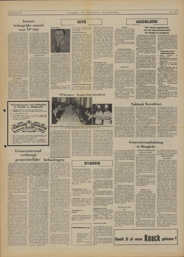 De Weekbode, 5 januari 1973