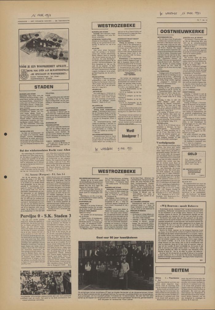 De Weekbode, 9 en 16 februari 1973