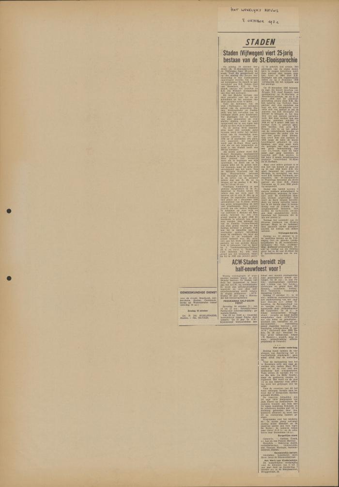 Het Wekelijks Nieuws, 8 oktober 1971